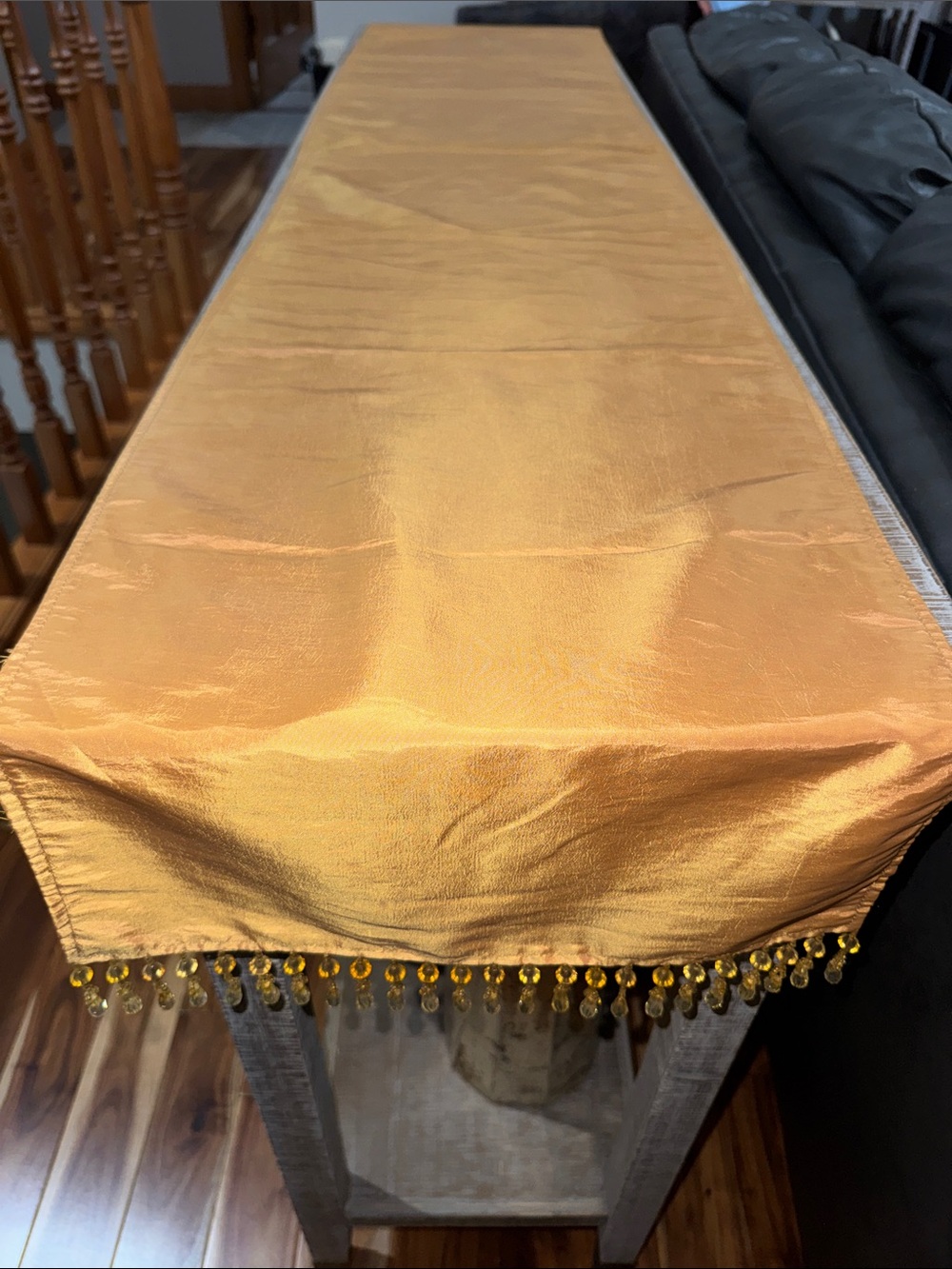 Fall Color Beaded Table Runner - Picture 3 of 5